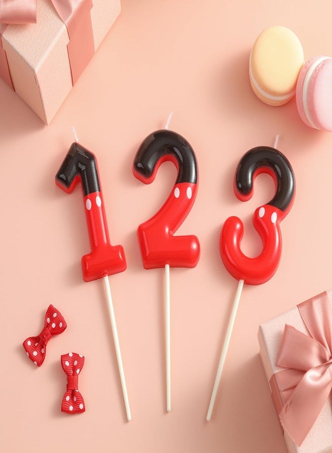 PHD CAKE 2.76 Inch Cartoon Red and Black 2 Number Birthday Candles, Red Mouse Cake Topper, Cake Number Candles, Party Celebration, Style Candle - Image 4